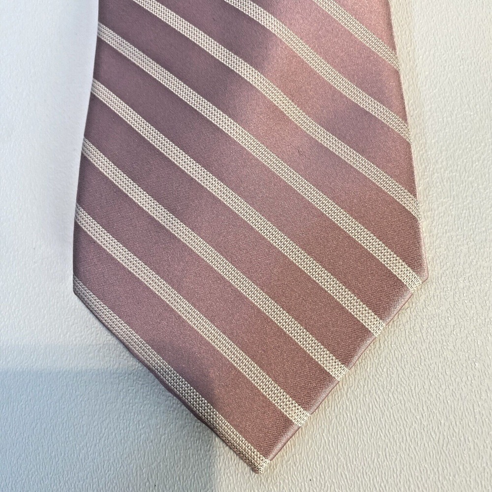 Bugatti Rose and Beige Striped Tie